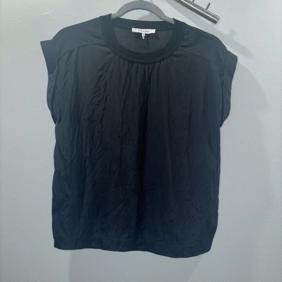 FRAME 100% Silk Black Top - Size XS - Picture 4 of 14